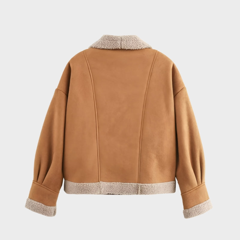 Anna - Fleecejacke mit Kontrastkragen