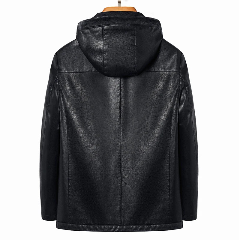 Hans | Premium Kapuzen-Lederjacke