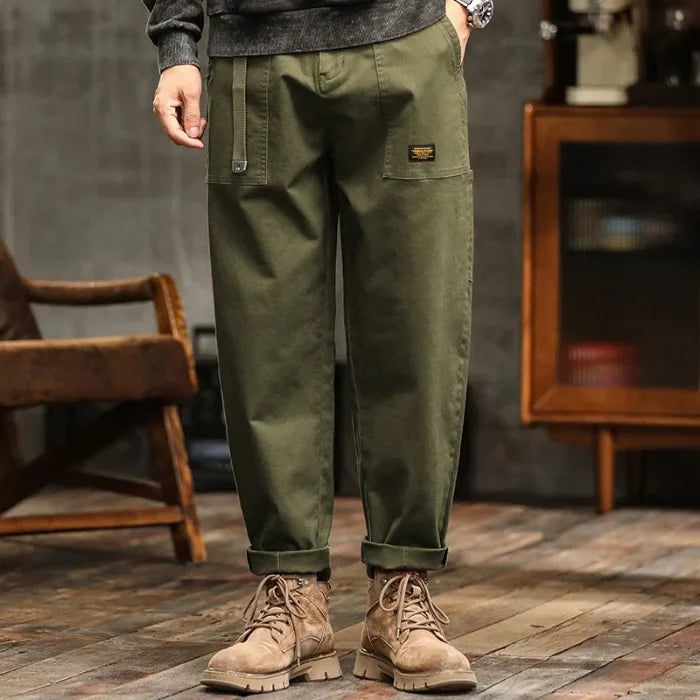 HIQOR Herren Vintage Cargohose mit Loose Fit