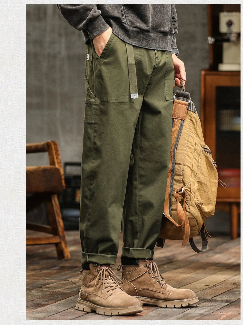 HIQOR Herren Vintage Cargohose mit Loose Fit