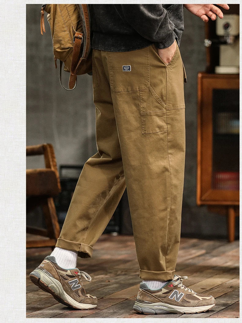 HIQOR Herren Vintage Cargohose mit Loose Fit