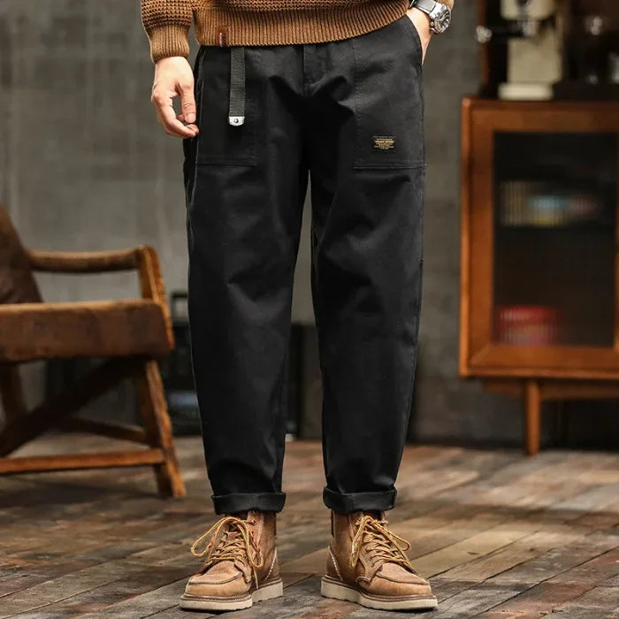 HIQOR Herren Vintage Cargohose mit Loose Fit