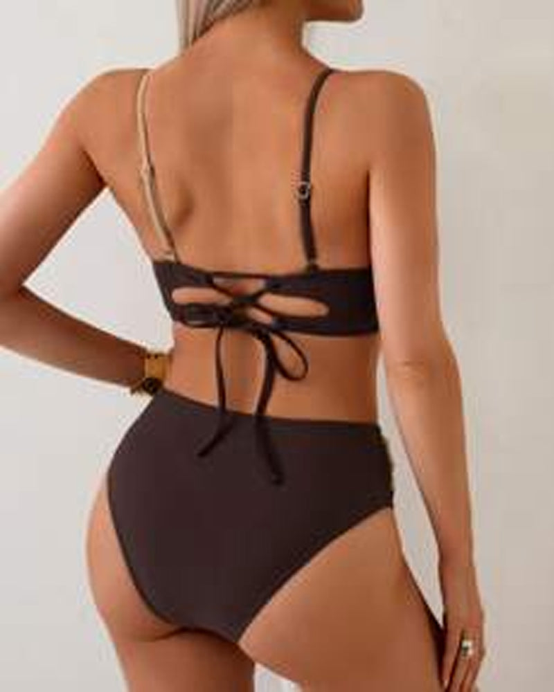 Badeanzug Hohe Taille Sexy BH Dreieck