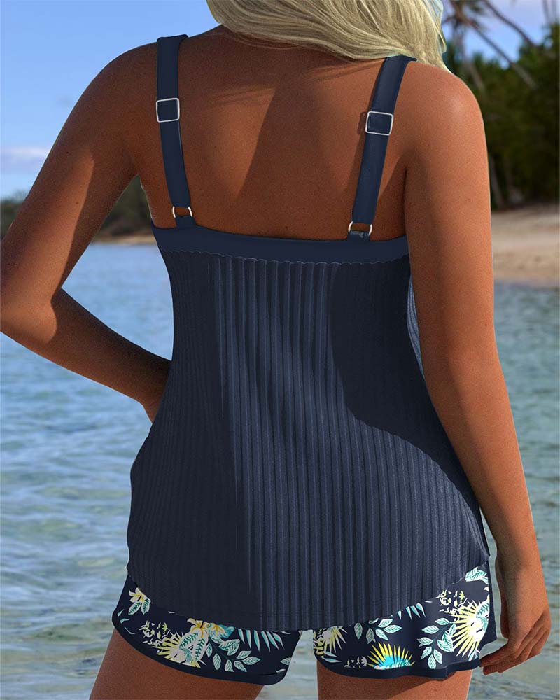 Tankini Gestreift Zweiteilig Badeshorts