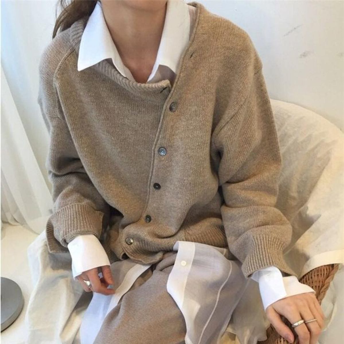 Bequeme Jacke mit Knopfdetails
