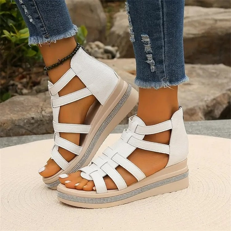 Sofia | Plateau-Sandalen mit Strassverzierung 💕Bequem und elegant💕