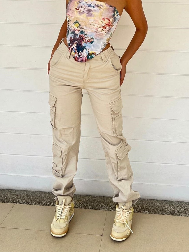 Cargo Jeans™ - Stylische Hose mit hoher Taille