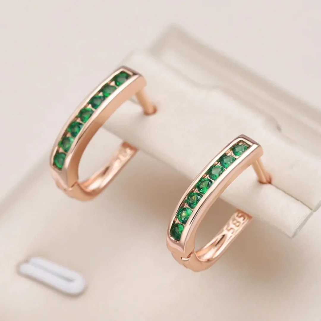 Elegante grüne Kristall-Ohrringe