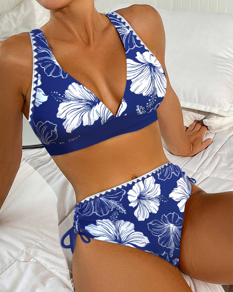 Bikini Bh Zwei-Teilig Bedruckt Badeanzug