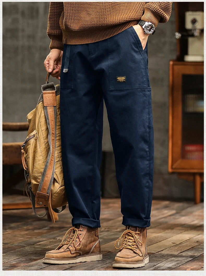 HIQOR Herren Vintage Cargohose mit Loose Fit