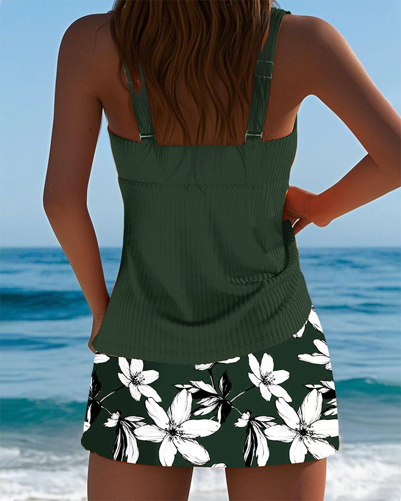 Badeanzug Tanktop Streifenprint Boxer