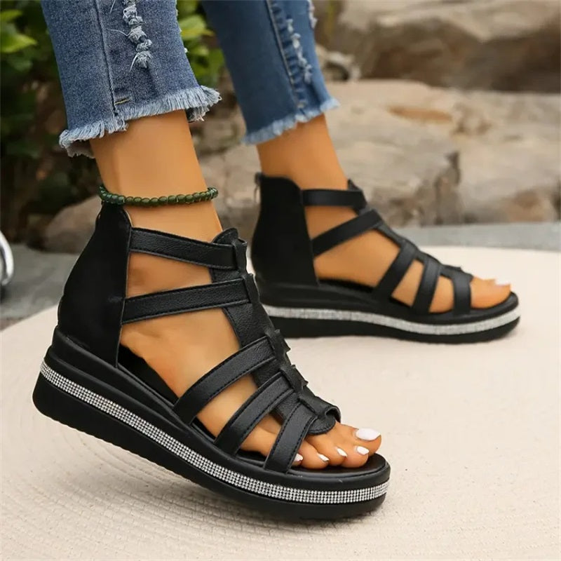 Sofia | Plateau-Sandalen mit Strassverzierung 💕Bequem und elegant💕