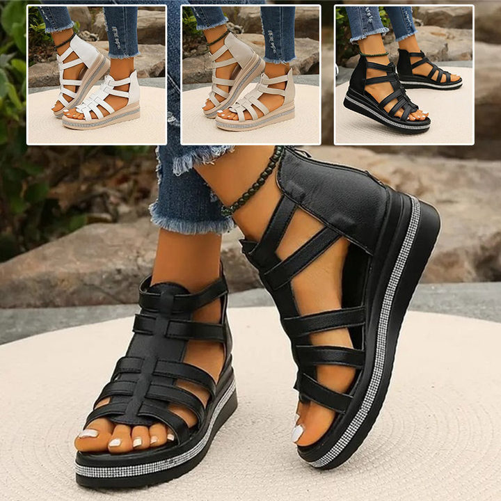 Sofia | Plateau-Sandalen mit Strassverzierung 💕Bequem und elegant💕