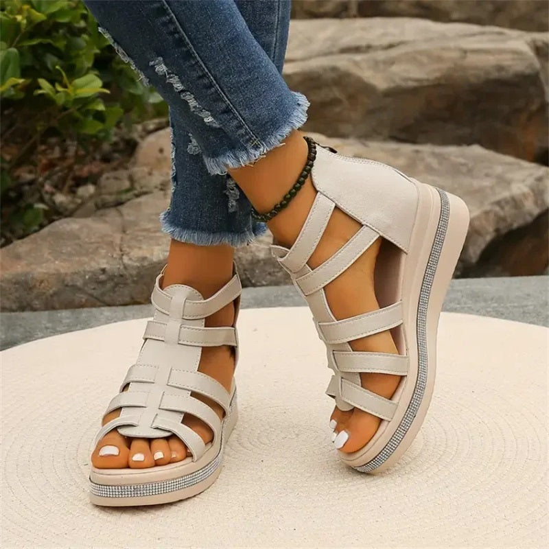 Sofia | Plateau-Sandalen mit Strassverzierung 💕Bequem und elegant💕