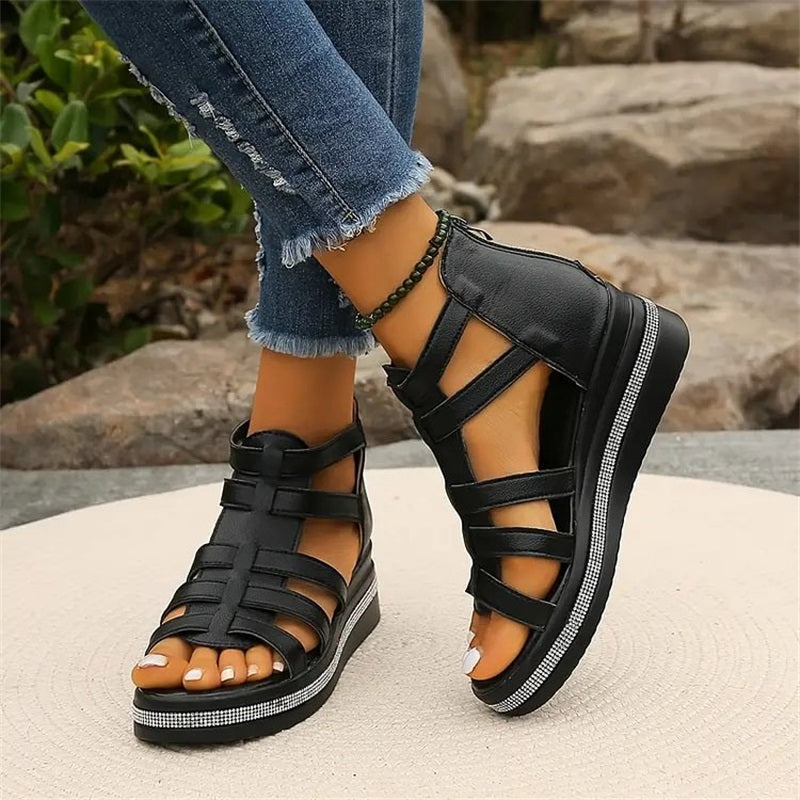 Sofia | Plateau-Sandalen mit Strassverzierung 💕Bequem und elegant💕