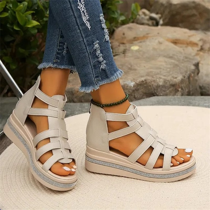 Sofia | Plateau-Sandalen mit Strassverzierung 💕Bequem und elegant💕