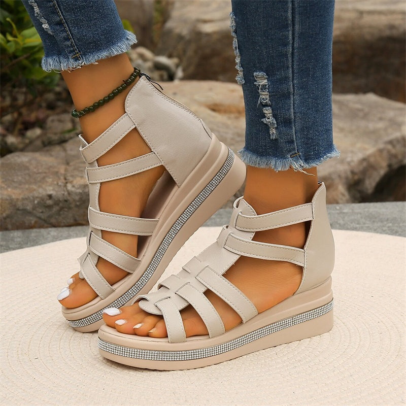 Sofia | Plateau-Sandalen mit Strassverzierung 💕Bequem und elegant💕